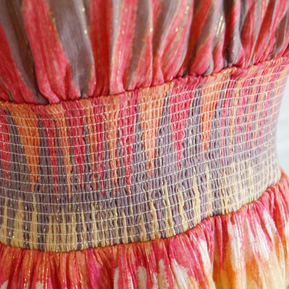 Free People Indian Summer Cotton Gold Lurex Dress - Picture 4 of 8